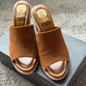 Vince Camuto Women's Tan Suede Mules